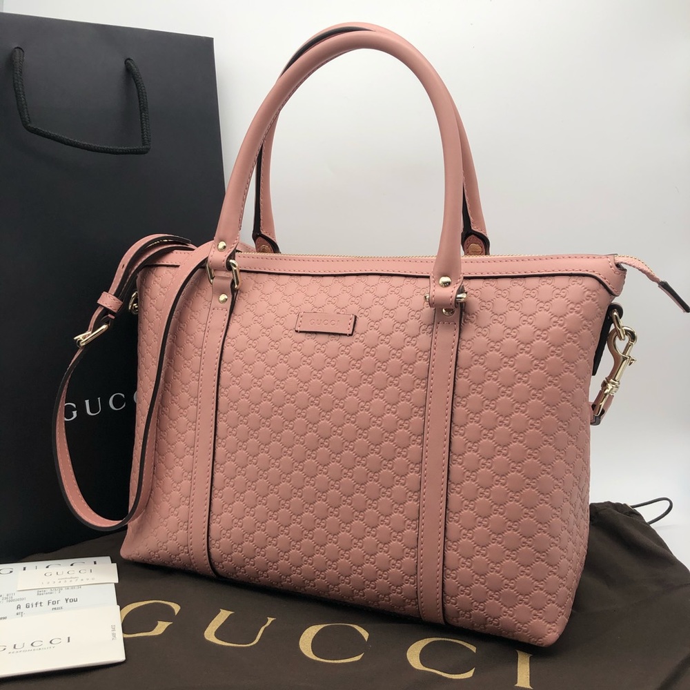 GUCCI IndiPink GG Medium Tote Shoulder Bag - Picture 8 of 8